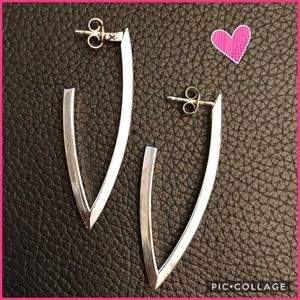 Sterling Silver V Earrings